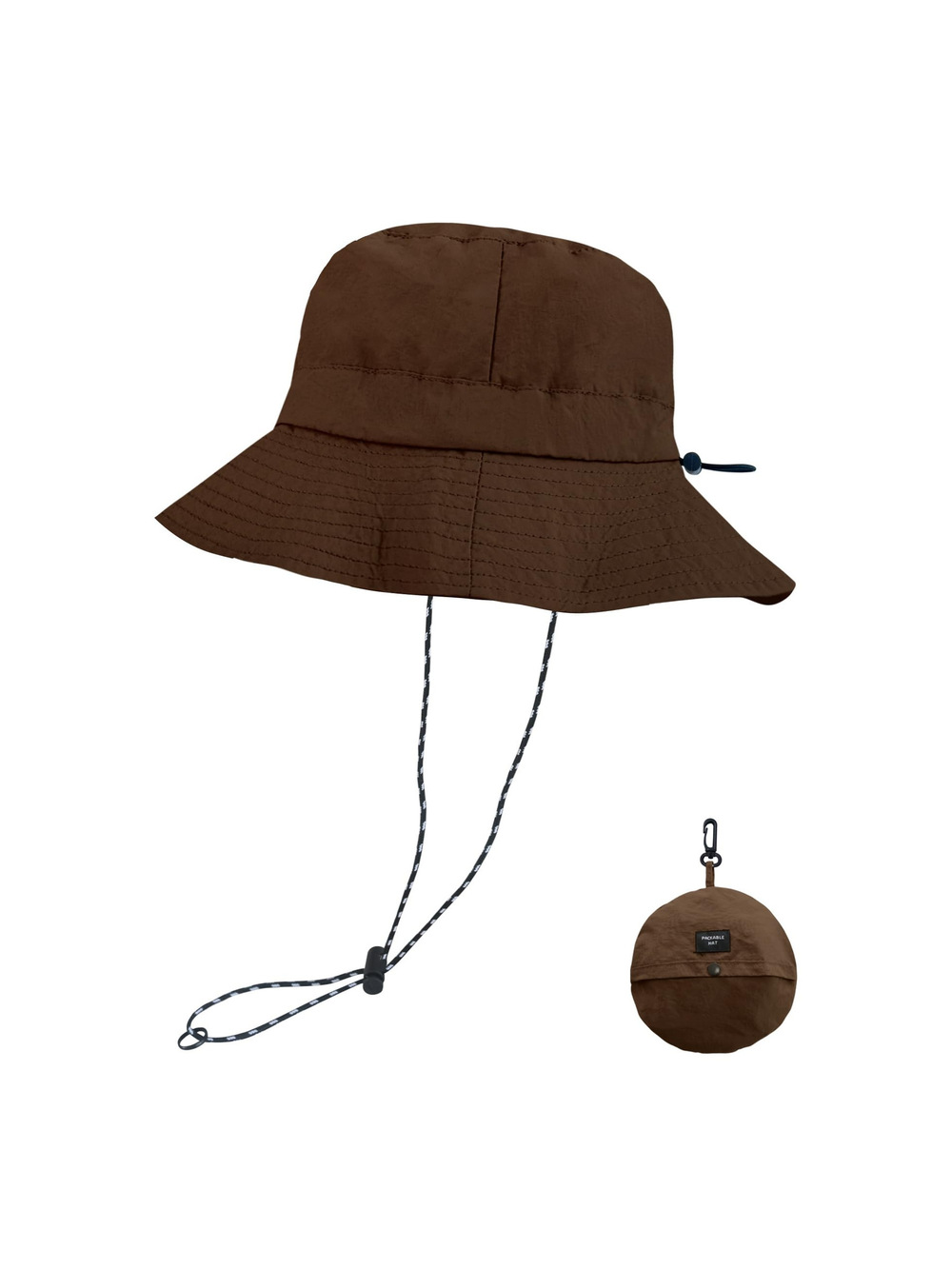 Sun Bucket Hats for Woman Men Lightweight Sun Hat | Pure Brown | Size OS